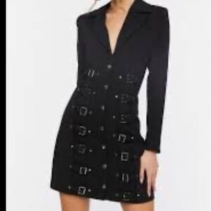 Forever 21 Black Buckle Blazer Dress S NWOT